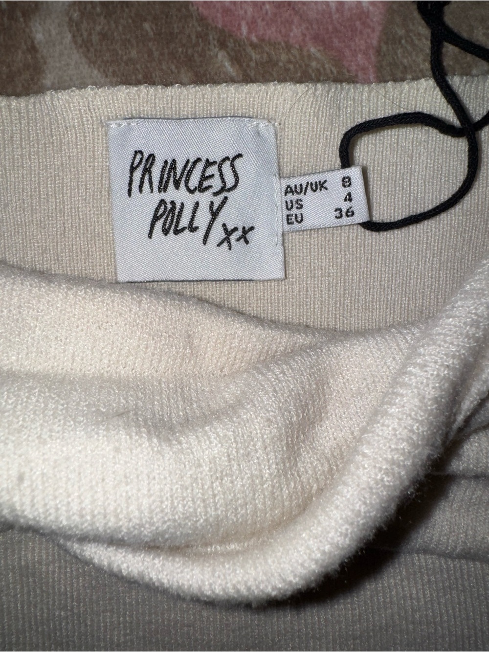 Princess Polly Cream Ruched Ribbed Cami Top - Picture 2 of 4